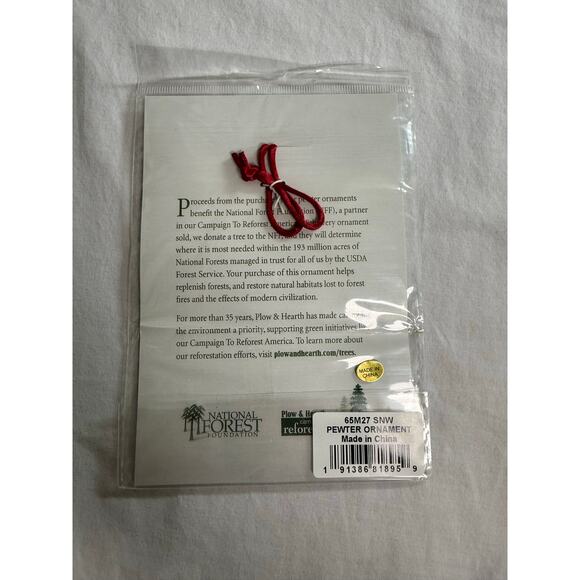 Plow & Hearth Pewter Christmas Ornament Snowman Cardinal Deer NEW - Picture 4 of 6